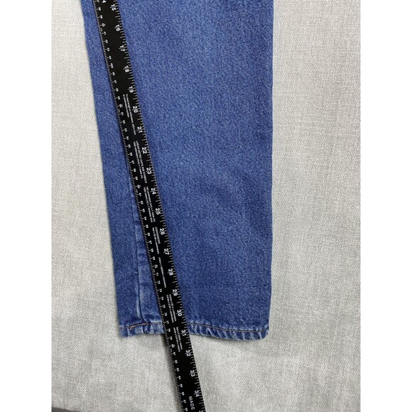 LL Bean Jeans Womens 12 Medium Blue Original Fit Relaxed Flannel Lined Plaid - Picture 6 of 12